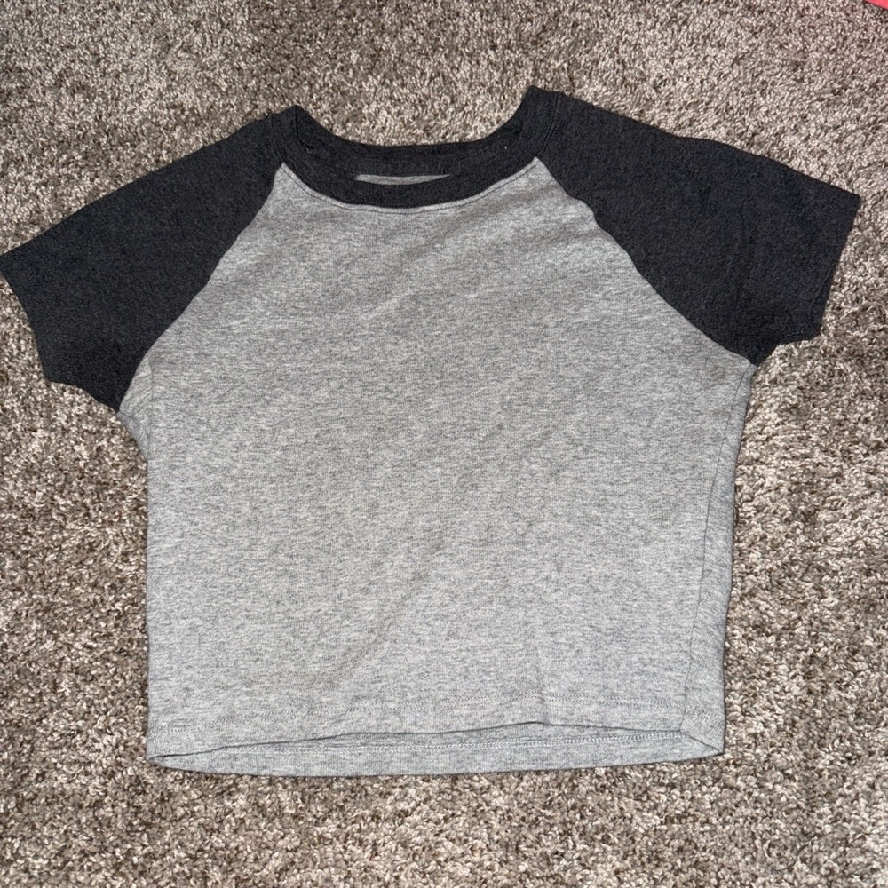 Gray and Black Crop top